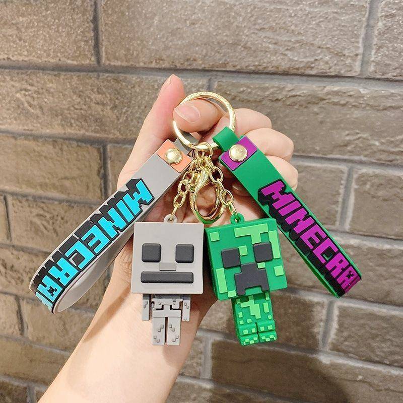 创意麦块挂件钥匙扣世界汽车可爱公仔Minecraft钥匙链书包小挂饰
