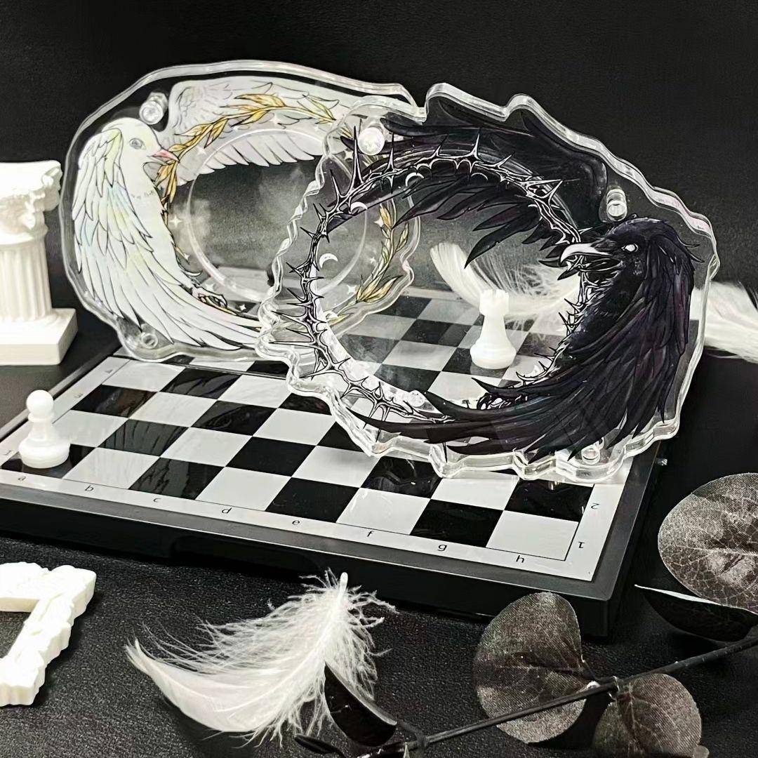 谷美吧唧托小红书白鸽月贵与乌鸦荆棘谷美亚克力58mm吧唧收纳壳送