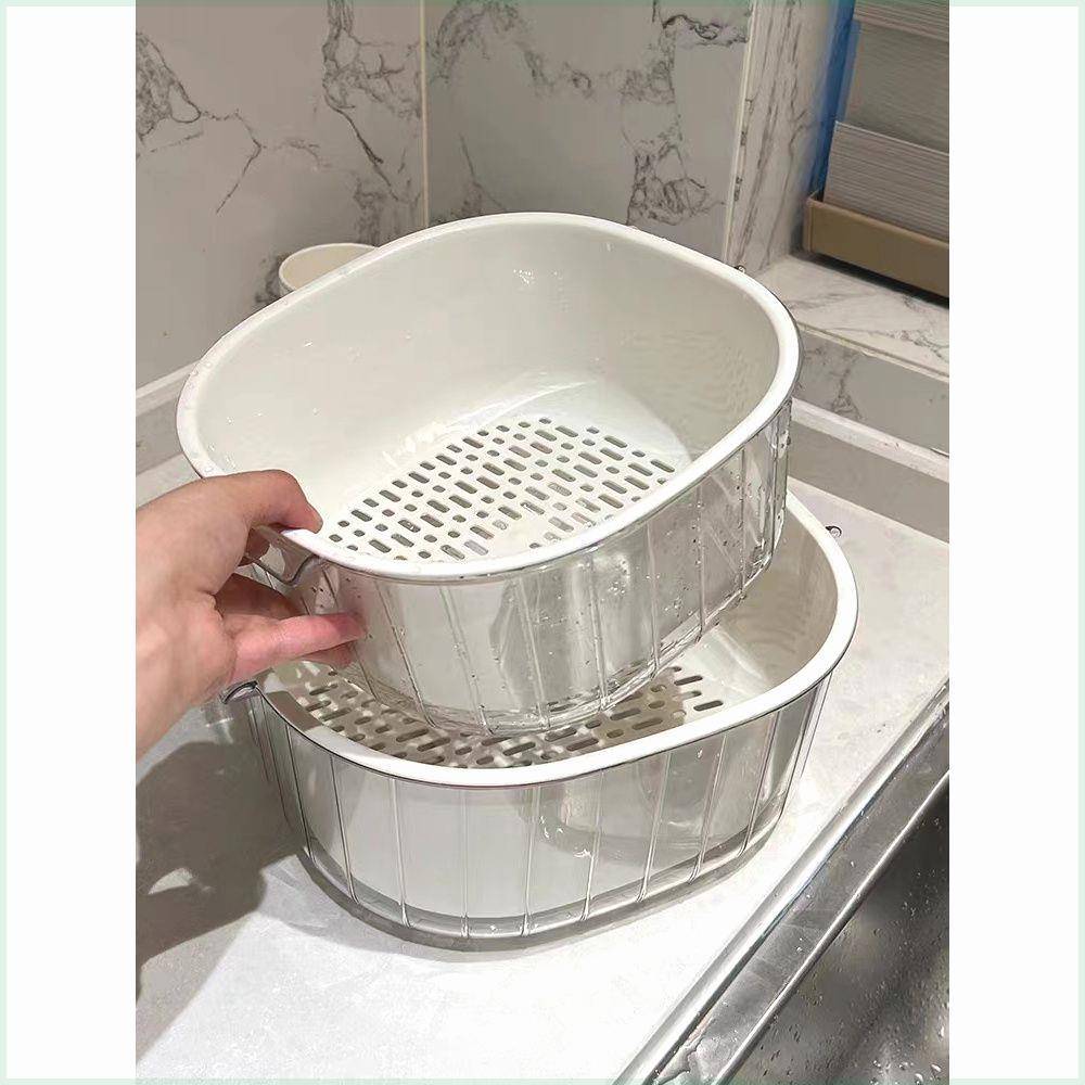 双层塑料洗菜盆沥水篮子厨房神器多功能客厅家用水果盘洗水果菜篮
