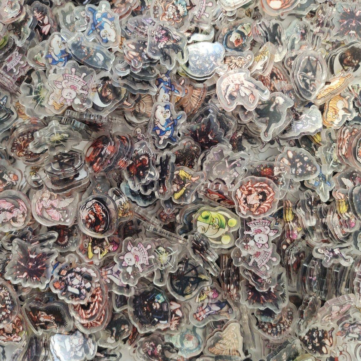 新款卡通周边1.2.4cm弹丸论破亚克力片片手工diy耗材冰箱贴流麻相