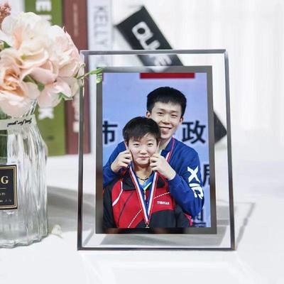 乒乓球孙颖莎王楚钦周边水晶玻璃相框桌面摆台图片送朋友纪念品