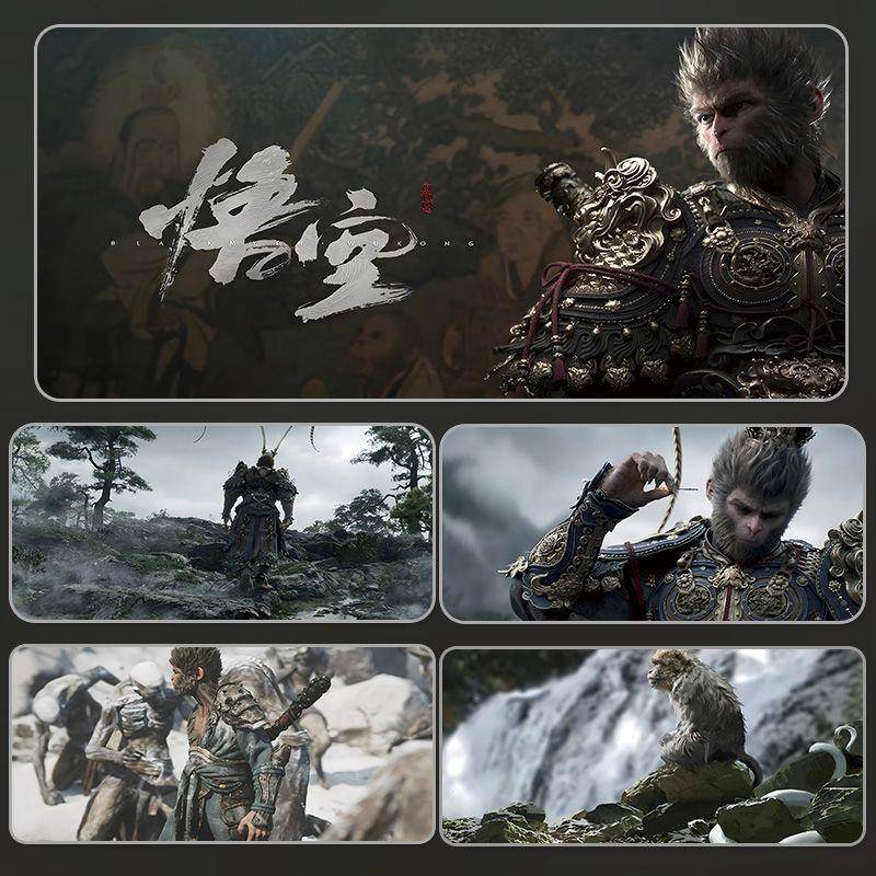 黑神话悟空鼠标垫超大号电竞游戏男生办公电脑键盘垫桌垫防滑锁边