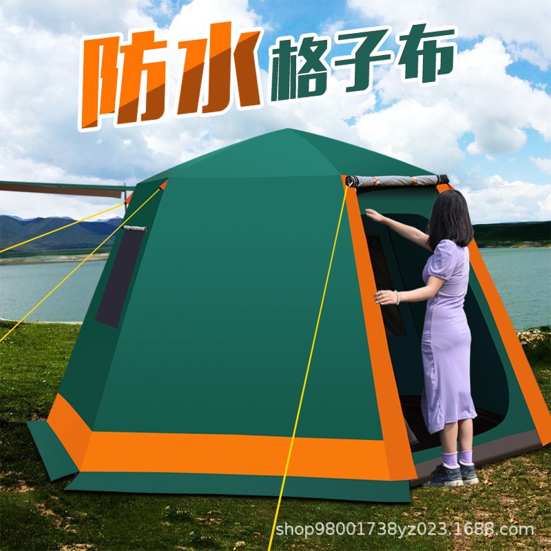 帐篷户外全自动便携式3-4-5-6-8人野外露营双层防雨家庭野营