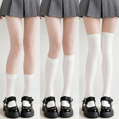 白色小腿袜女春夏季薄款JK袜子