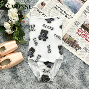 vonsu梵舒儿童芭蕾舞蹈练功服体操服女童专业艺考吊带形体服练功