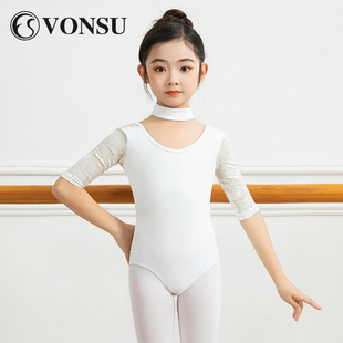 梵舒儿童芭蕾舞舞蹈练功服中国舞体操形体幼儿女童长袖连体秋冬款