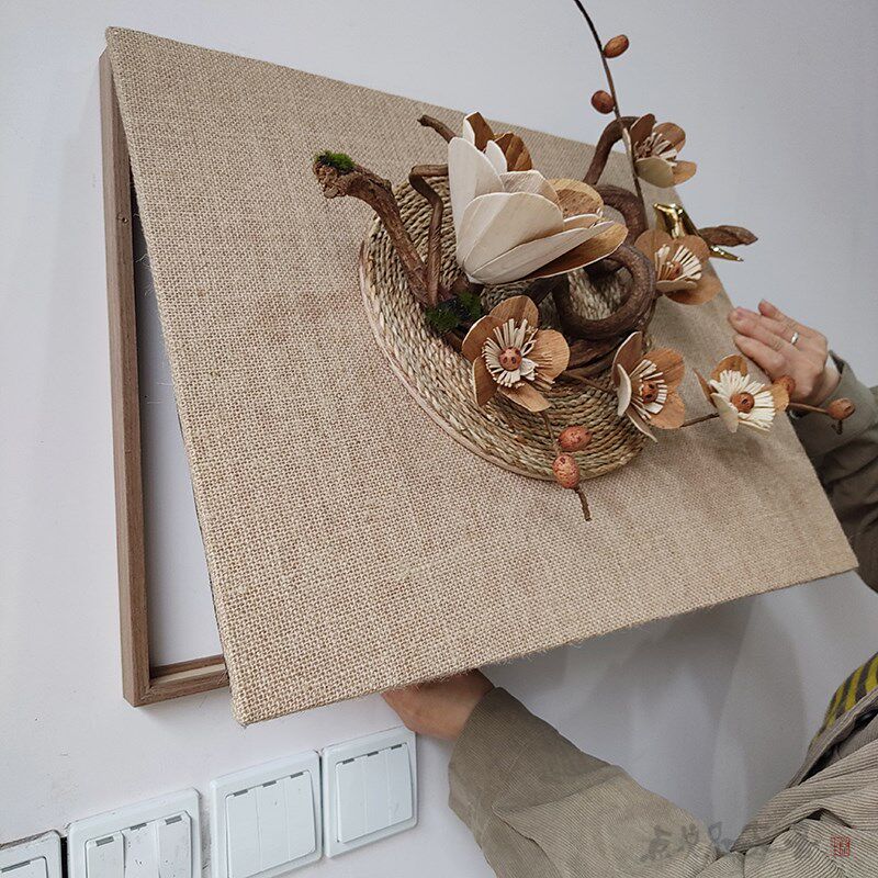 侘寂风中式电表箱装饰画立体花艺遮挡画电箱壁O饰民宿东南亚复古,家居饰品,电表箱装饰画,淘宝优惠券,粉丝福利购,淘宝优惠卷