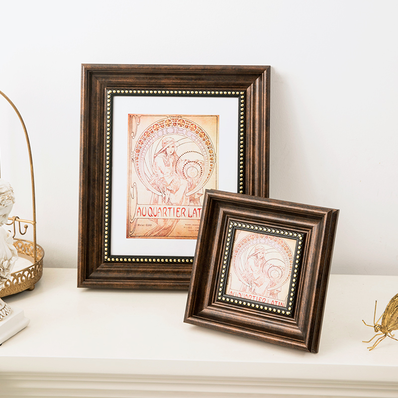 复古美式欧式画框5寸6p寸7寸8寸10寸A4洗照片做成相框摆台创意挂