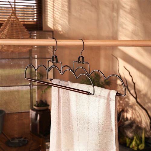 实木铁艺大衣架晒被子床单挂衣架加E长家用阳台宿舍晾被套浴巾神