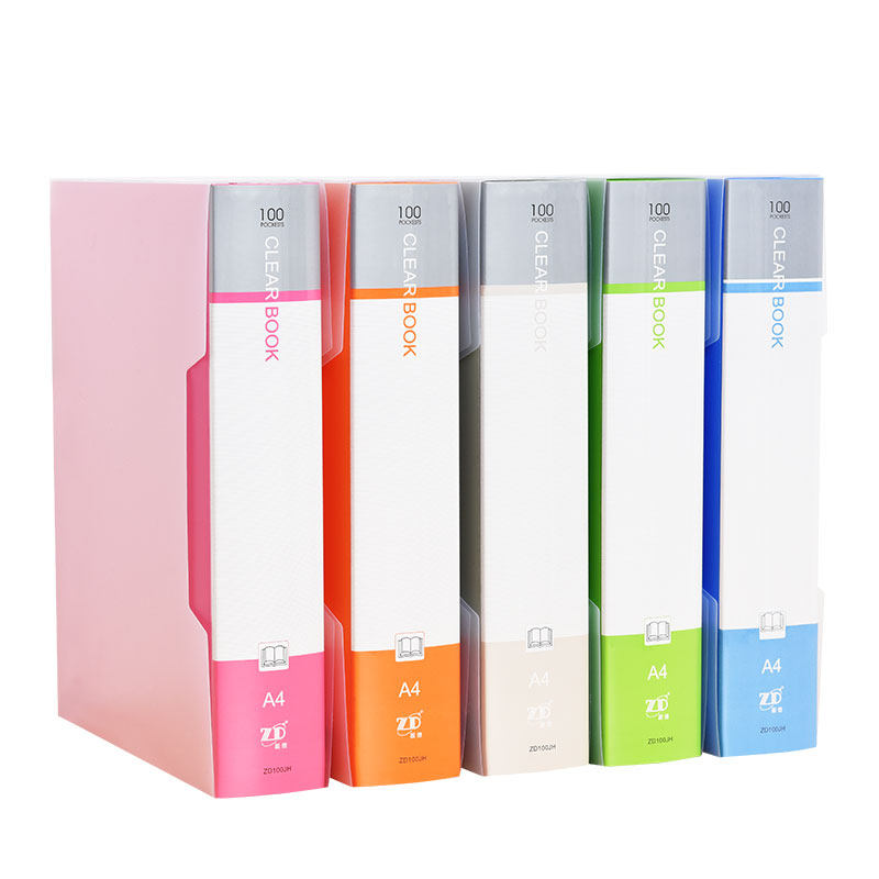 文件夹资料d册A4分页试卷夹谱本夹多层插页夹子80/100页带盒资料