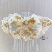 新品 蕾丝长短毛矮脚渐层猫咪领A结宠物通用蝴蝶结狗狗婚纱礼物围