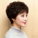 假发中老年d女士妈妈款 透气不 全头套真发短卷发全真人发自然薄款