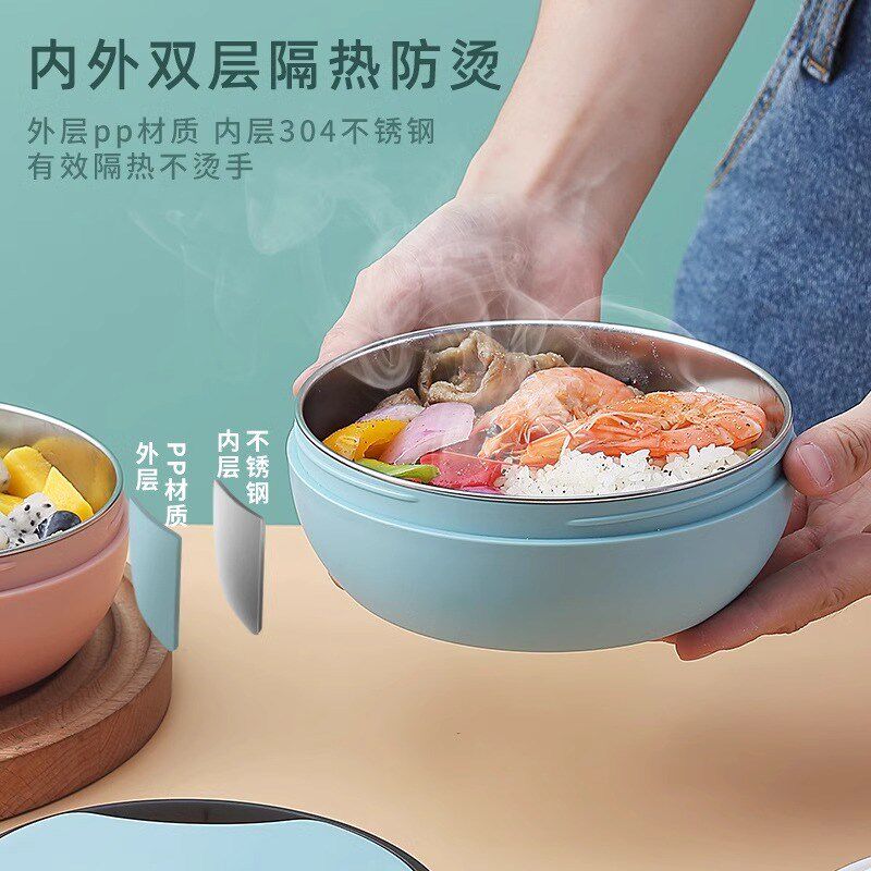 不锈钢折叠碗户外露营便携餐具旅行折叠饭碗外出V便携式碗筷套装