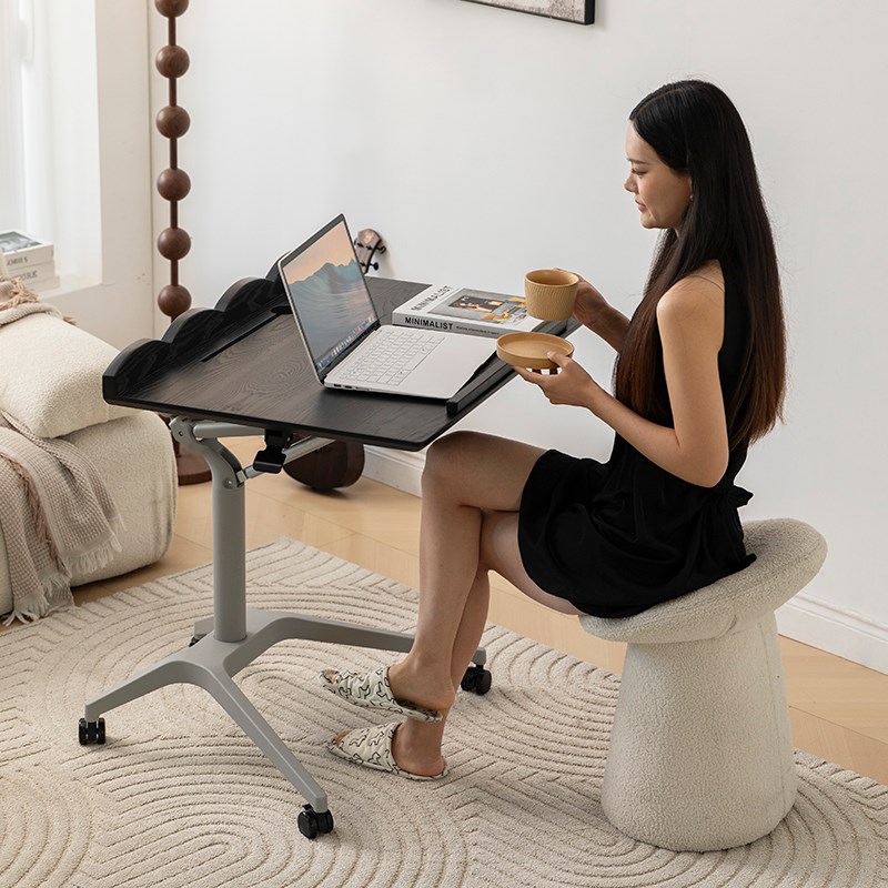 白蜡木升降桌卧室家用实木电脑桌写字H台办公桌小型笔记本移动书