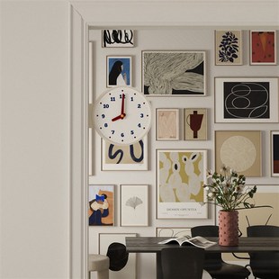 时尚 复古时钟N转角双面挂钟挂钟拐角 极简时钟表挂钟客厅2025新款