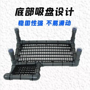 乌龟晒台c爬台灰黑色低水位乌龟缸鱼缸浮岛晒背台草龟周转箱爬坡