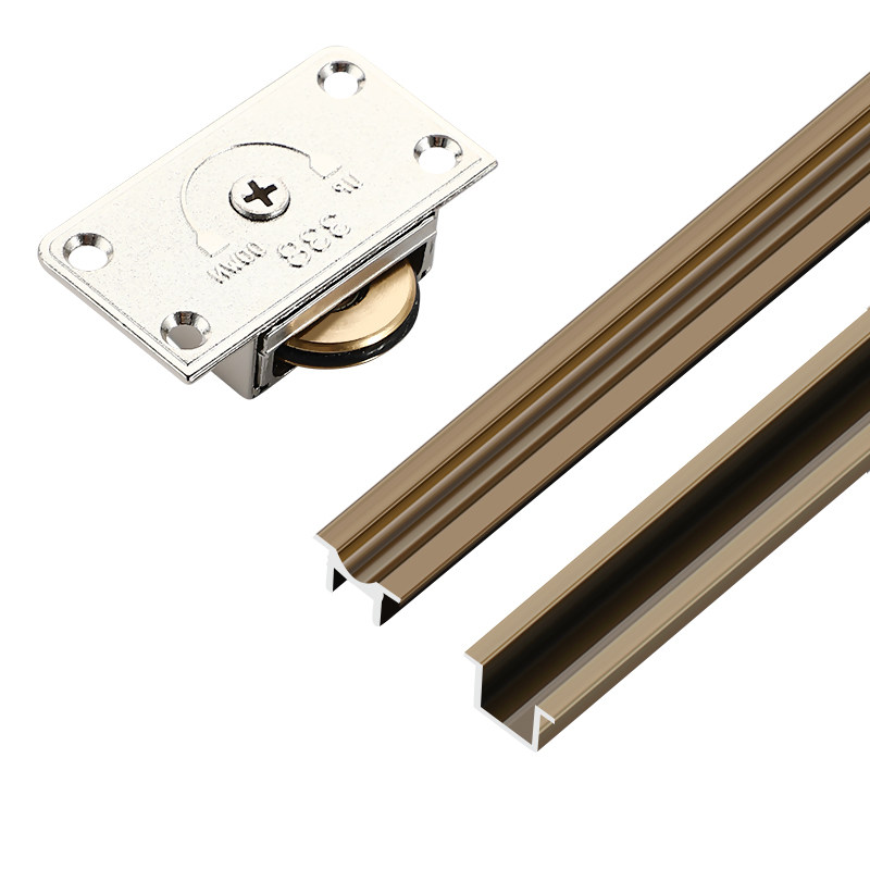 338衣柜趟门轮实木门滑轮w导轨家具移推拉门老式移门轮吊门小轨道