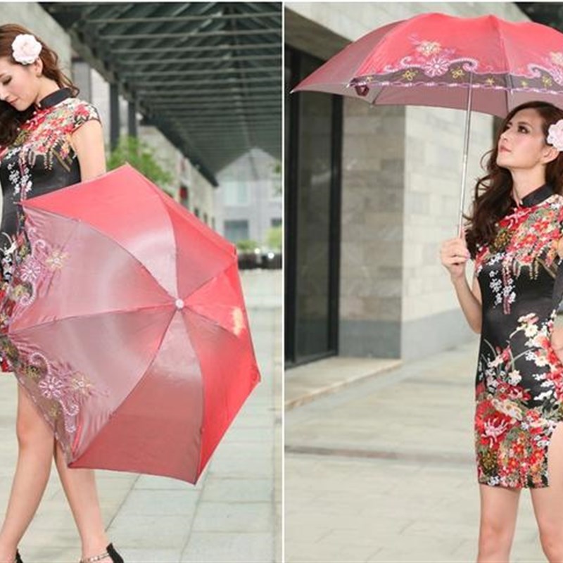 绣花伞防c晒太阳伞公主蕾丝刺绣防紫外线遮阳折叠花边晴雨伞两用