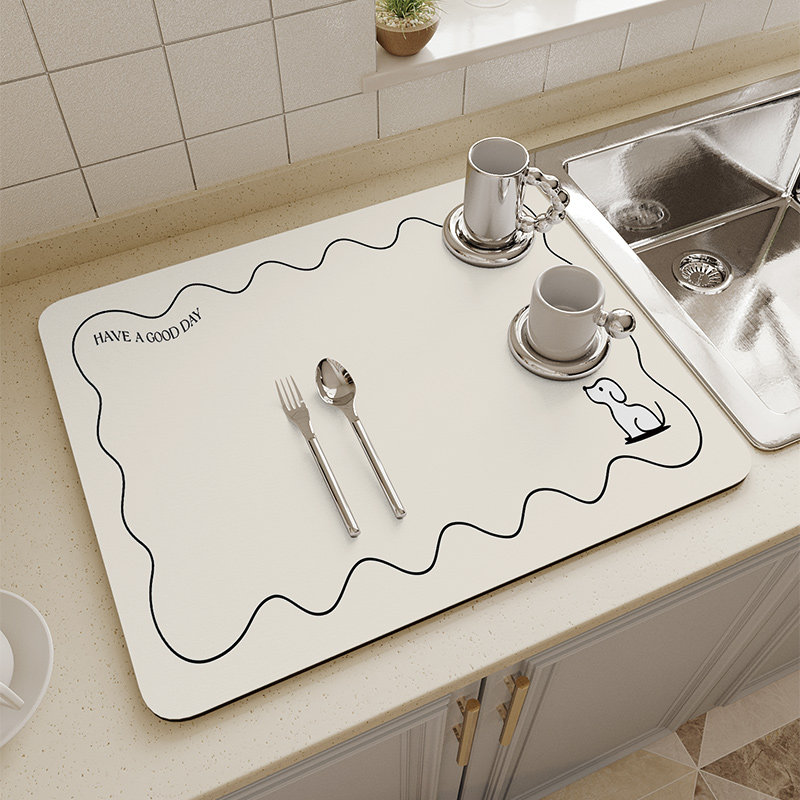 厨房台面可爱沥水l垫吸水硅藻泥吧台杯子碗盘防滑隔热垫免洗干燥,居家布艺,厨房地垫,淘宝优惠券,粉丝福利购,淘宝优惠卷