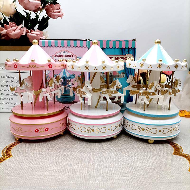 欧式风格跑马灯八音盒工艺扎实创意模型摆件实用工艺品