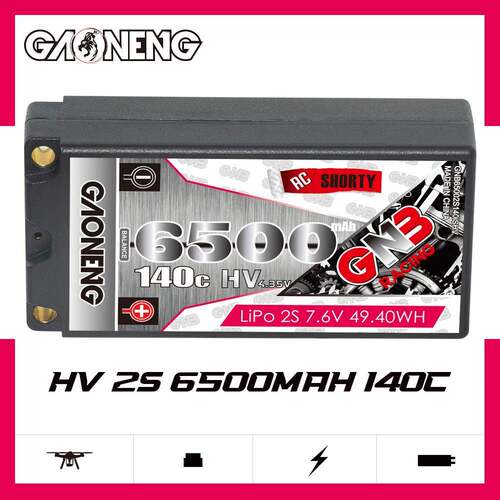 GNB高能6500mAh2S7.6V140CHV适配1/10遥控赛车平跑模型RC锂电