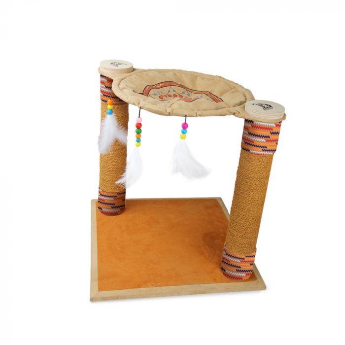 四季剑麻猫窝猫树一体小型吊床爬架猫抓板猫捉羽毛猫窝吊床猫抓柱