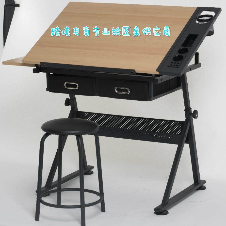可升降绘画桌绘图书画画图画画美术电脑设计师书桌画架工作台桌子图片