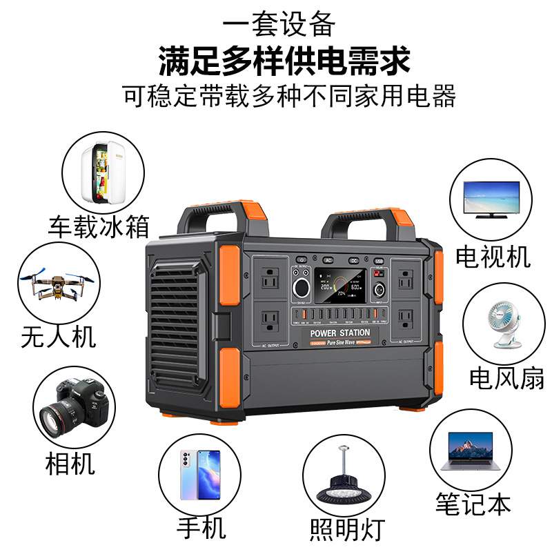欧洲热卖1200w1000WH太阳能户外便携式备用储能电源power station