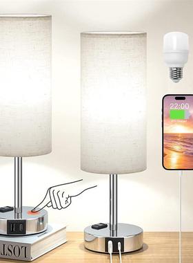创意台灯温馨简约现代触摸控制usba+c中山灯具氛围装饰卧室床头灯
