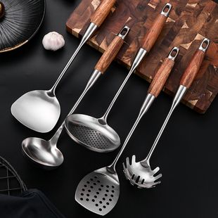 林熹记304不锈钢炒勺炒铲家用炒菜锅铲防烫木柄厨师家用炒勺铲具