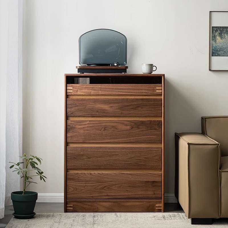 北美黑胡桃木九斗柜实木五斗柜卧室客F厅靠墙储物收纳柜床尾置物