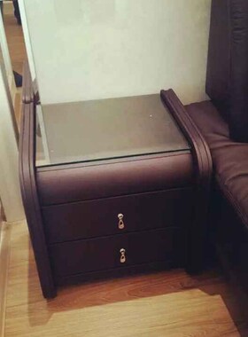 床头柜现代简约咖啡色床边柜整装简易床头储物K柜多色可定做cd810