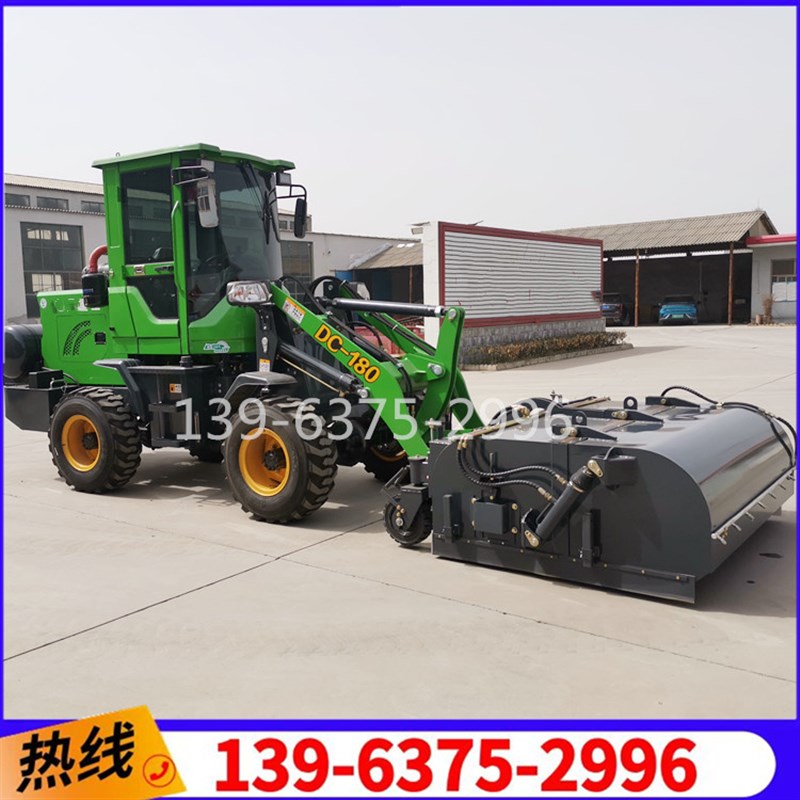 小型铲车安装扫j地车物业道路环卫清扫车建筑工地路面扫地机直