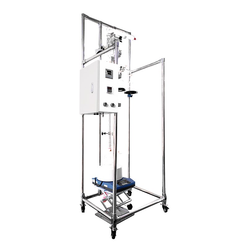 菲跃玻璃精馏塔装m置反应设备实验室用真空减压加热提取蒸馏仪器