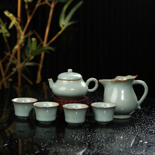 汝窑天青汝瓷功夫茶具套装送礼
