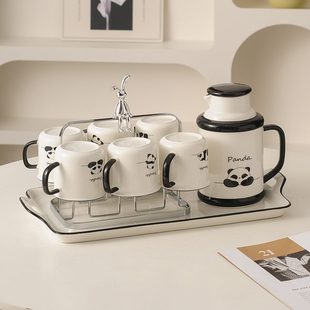 熊猫茶具套装 水杯家用待客 家用经典 高档礼物茶杯茶壶整套2024新款