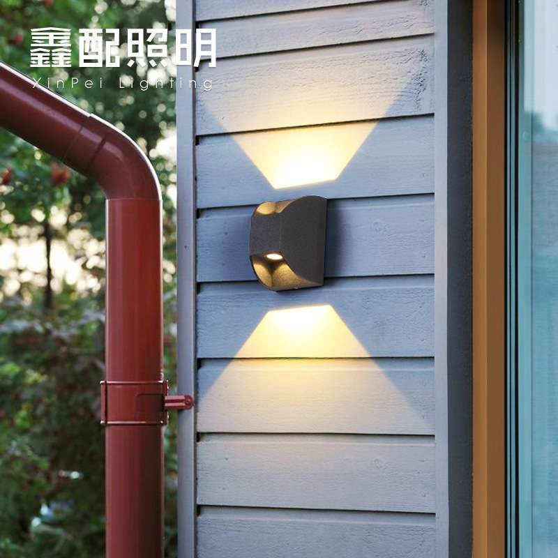led户外双头壁灯外墙上下射灯室外防水庭院洗墙灯阳台装饰墙壁灯