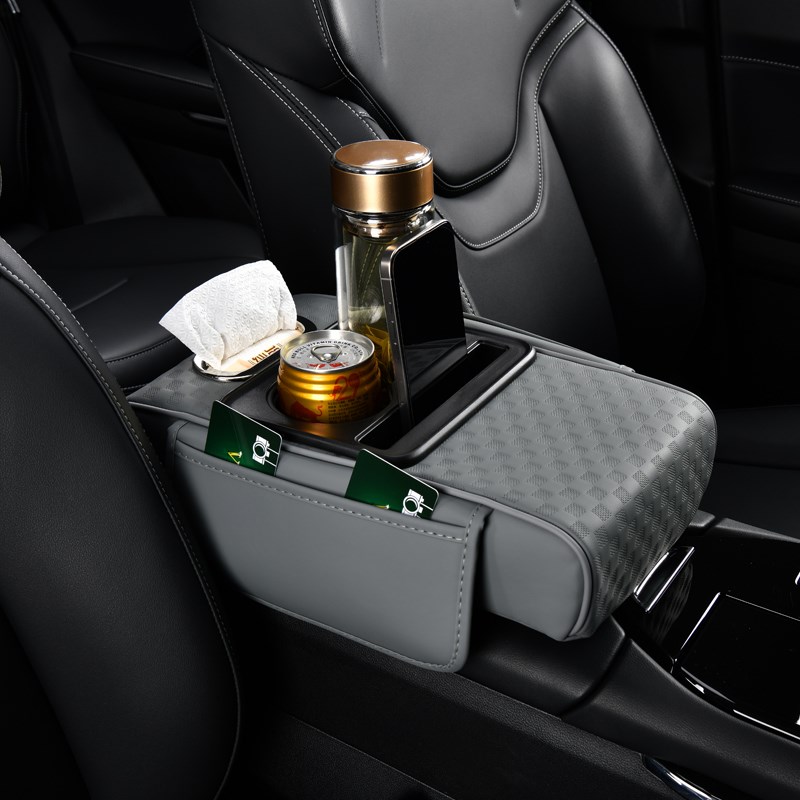 适用于现代库斯途车载纸巾盒多功能收纳K盒增高垫汽车中央扶手箱