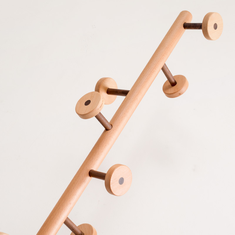 衣架落地卧室实h木蘑菇日式衣架子挂衣服衣帽架立式迷你小型挂衣