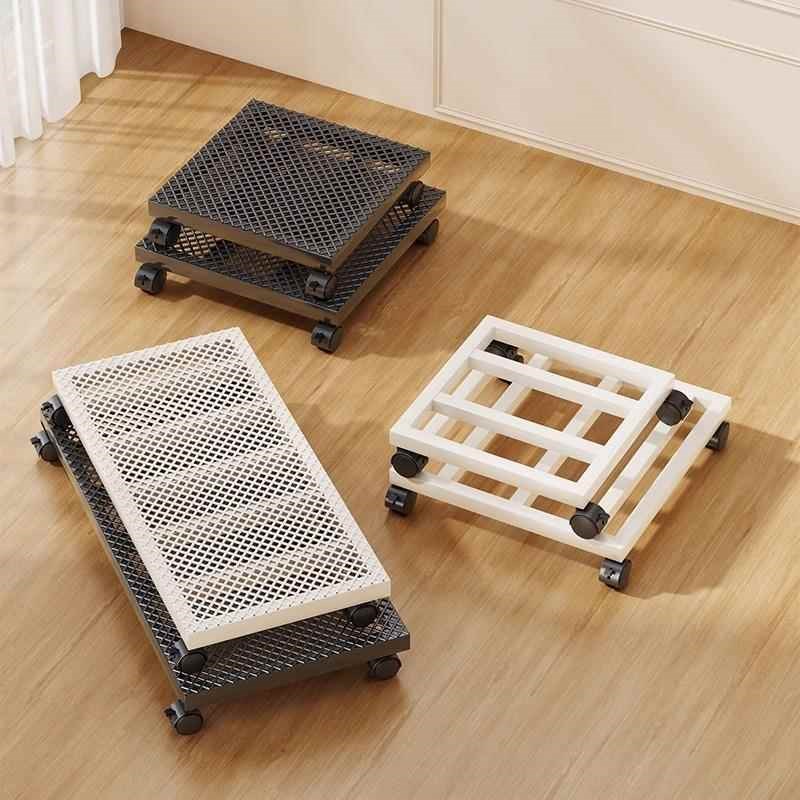 花盆移动托盘带轮底座p底盘垫滚轮万向轮接水盘长方形盆栽金属滑