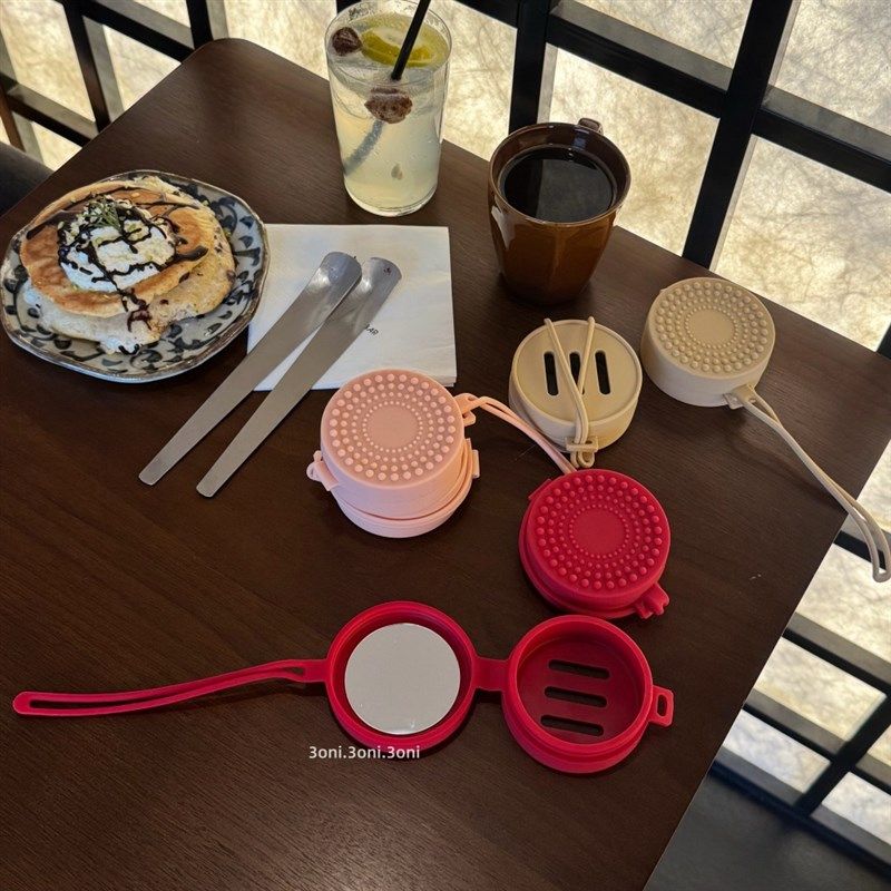 嘿,随时补妆的粉扑保护套~硅胶透气质感防碰脏小号粉扑收纳盒,收纳整理,其他收纳,淘宝优惠券,粉丝福利购,淘宝优惠卷