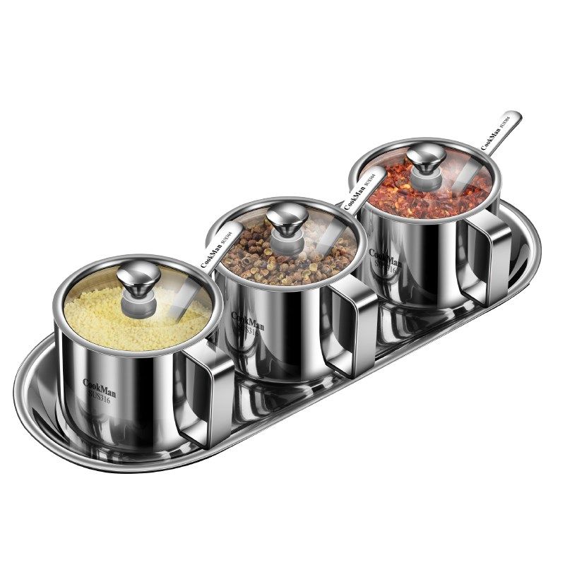 轻奢316不锈钢调料罐套装厨房盐鸡精佐料盒家用辣椒油调味罐防潮,厨房/烹饪用具,调味瓶罐/调料研磨器,淘宝优惠券,粉丝福利购,淘宝优惠卷