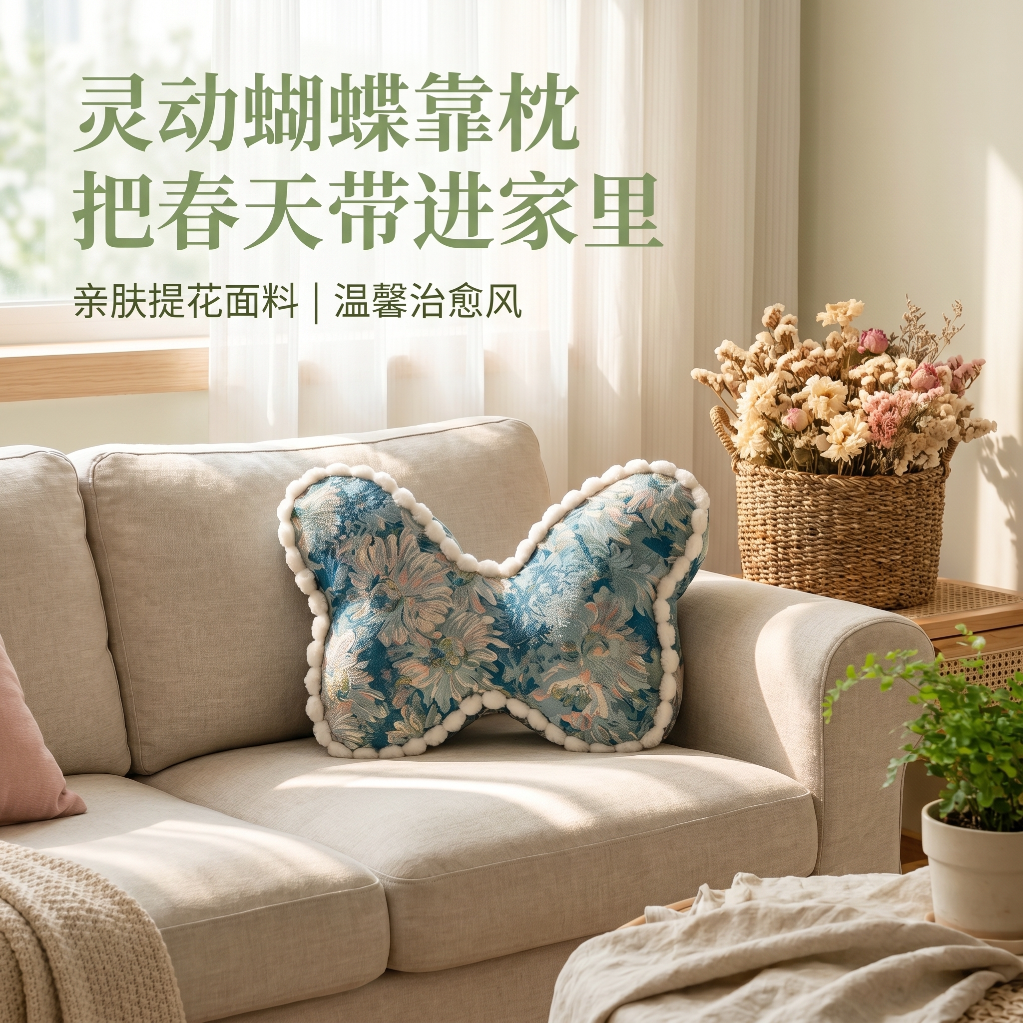 2026新款中古风靠枕护腰坐垫客厅抱枕酒店民宿沙发异形蝴蝶结靠垫