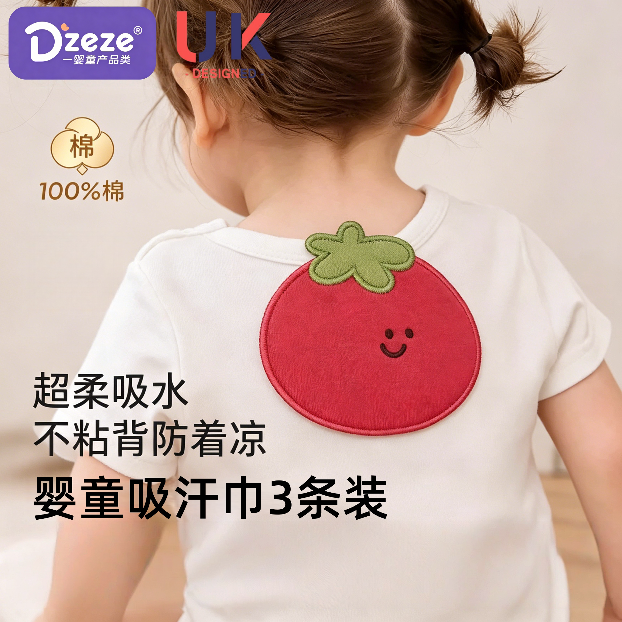 英国汗巾儿童纯棉a类幼儿园宝宝吸汗巾纱布隔汗巾婴幼儿垫背巾