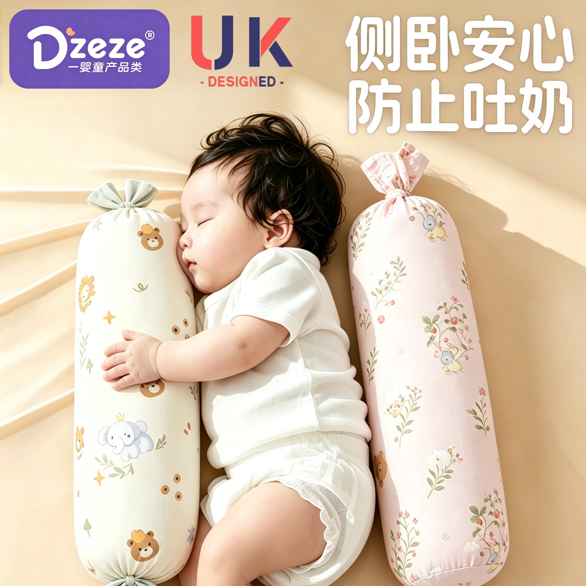 英国糖果枕婴儿决明子侧睡宝宝睡觉防摔神器5斤哄睡抱枕安抚枕头
