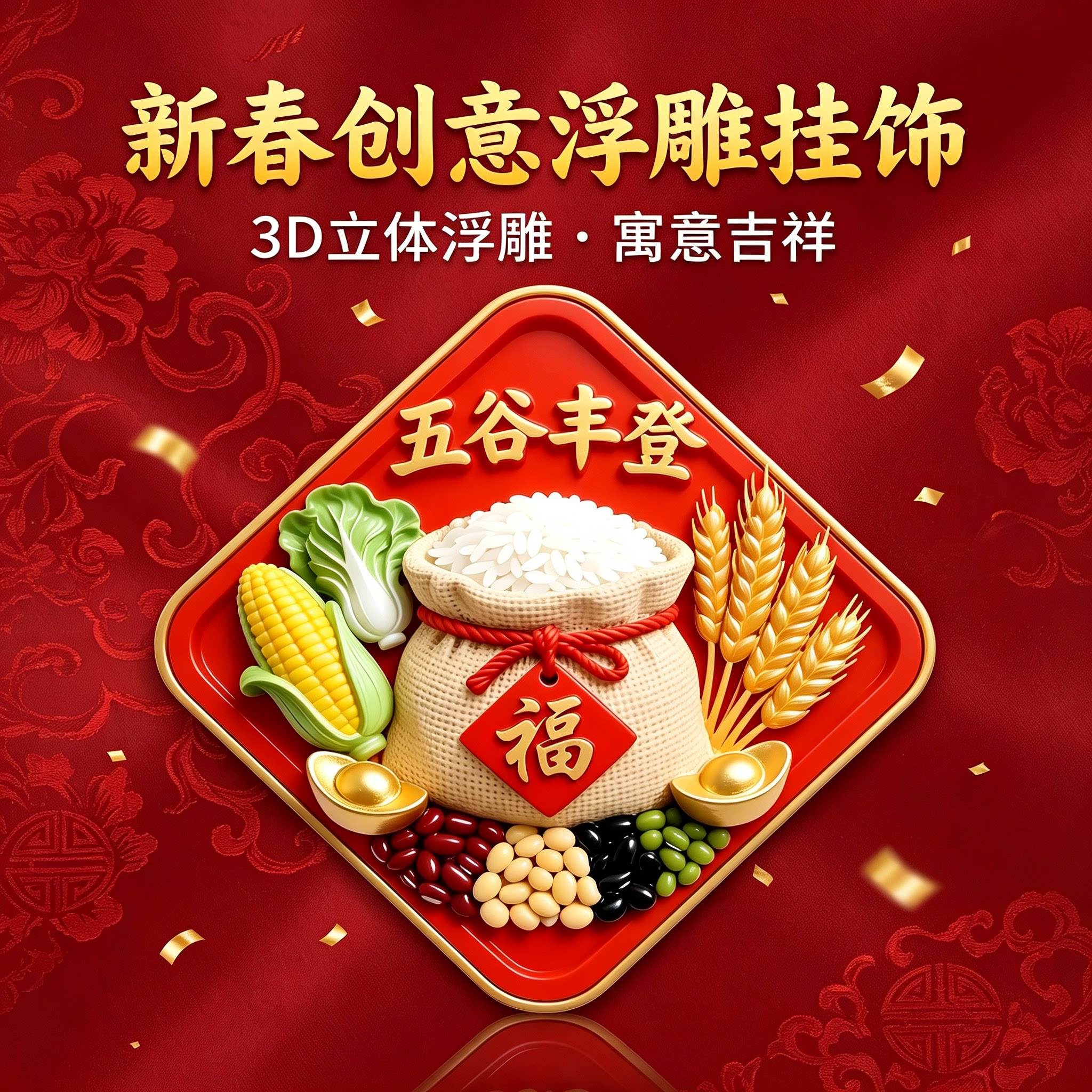 冰箱贴磁吸2026新款【五谷丰登】图片