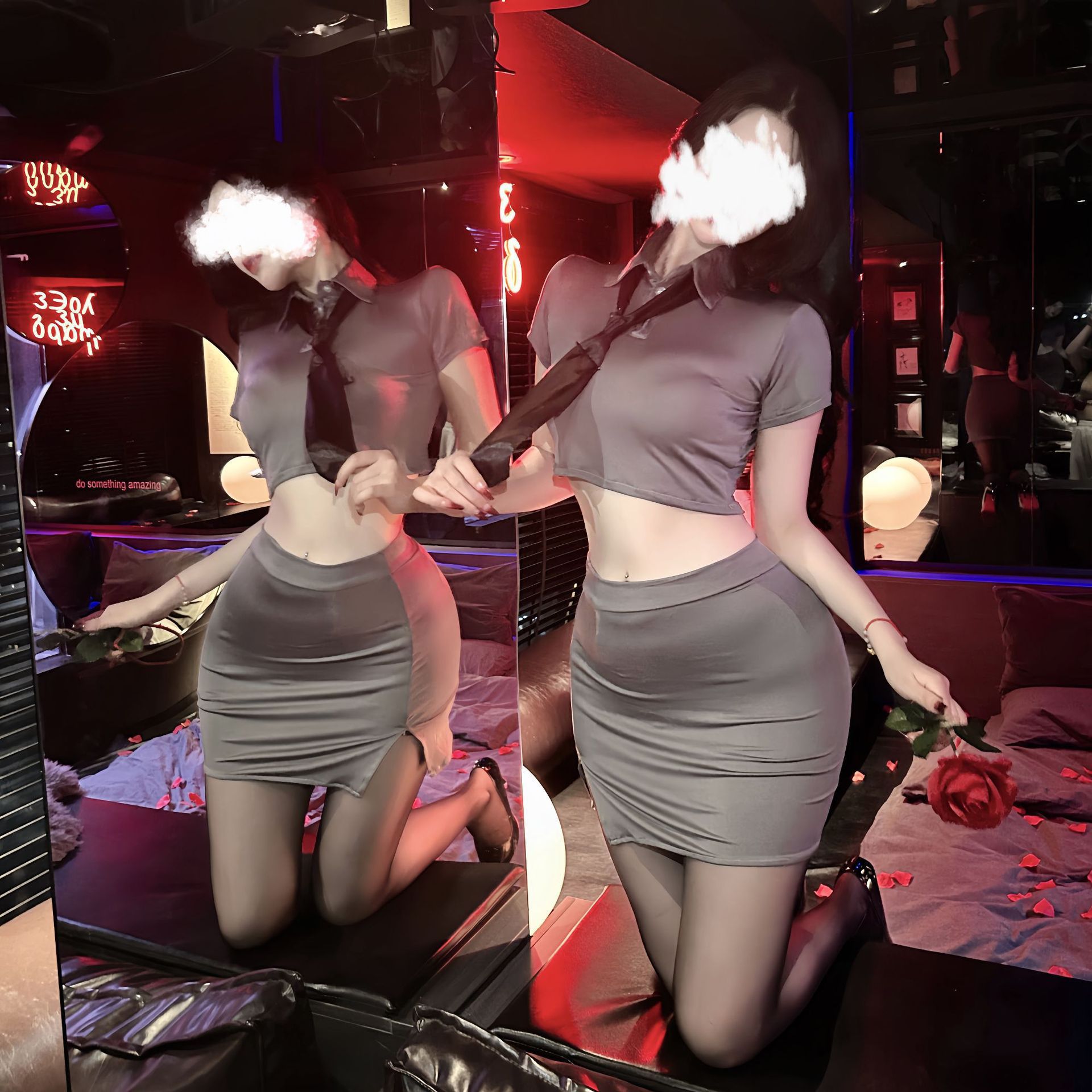 纯情小秘*办公室秘书OL制服晴趣内衣套装夜店包臀诱惑房事qqny女