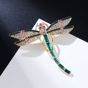 镶钻水晶蜻蜓合金动物胸针男女气质胸花外套别针配饰 蓝豪时尚