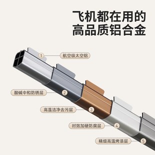 晾衣架阳台家用墙上固定可折叠上下双层侧边悬挂晾衣杆 佳运来侧装