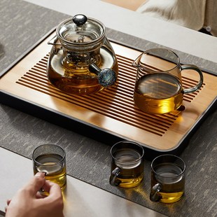 泡茶壶蒸煮两用单壶电陶炉 侧把茶壶高硼硅玻璃煮茶壶日式